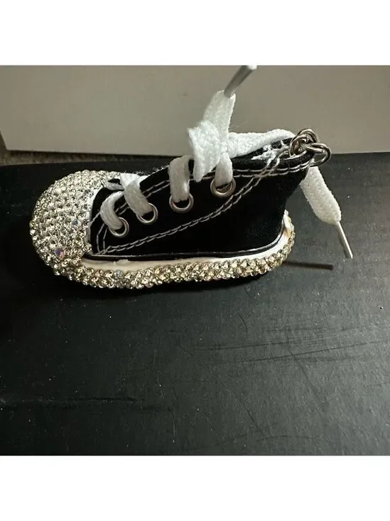 Rhinestone Black Sneaker Keychain