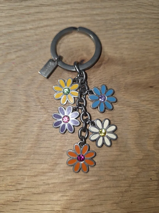 Coach Multicolor Daisy Charm Keyring - Yellow, Blue, Purple, Cream, Orange