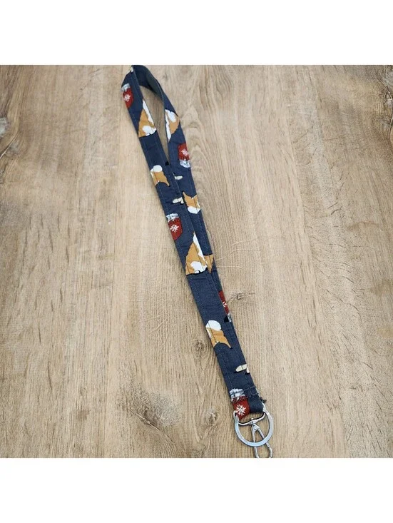 Vera Bradley Wide Lanyard HOLIDAY DOGS Christmas Stocking Corgi Teacher Gift