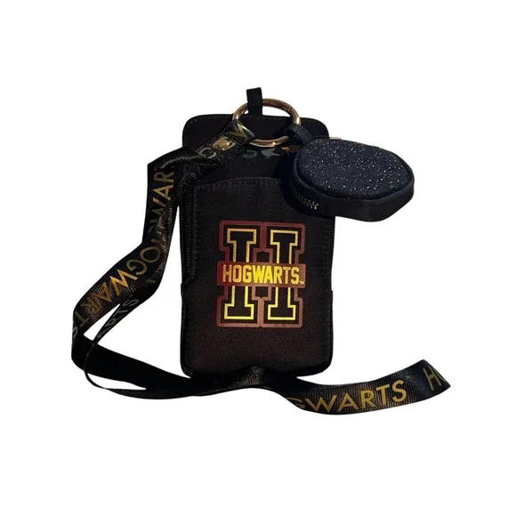Wizarding World Of‎ Harry Potter Phone Lanyard Black Gold Change Purse NWOT