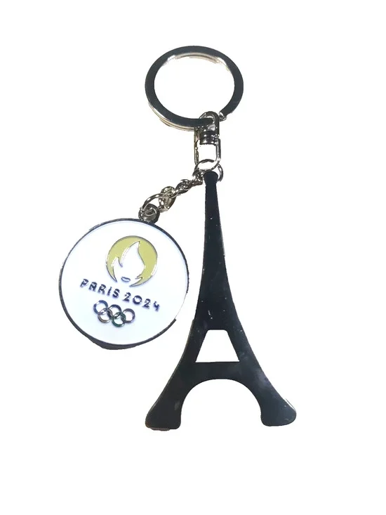 Paris 2024 Olympics Eiffel Tower Silver Tone White