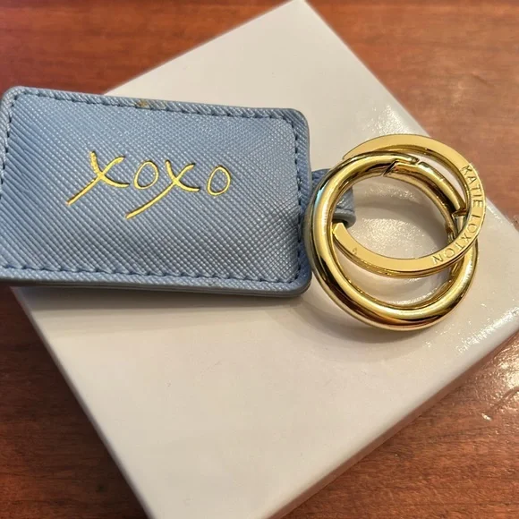 Katie Loxton xoxo key chain gold tone holders blue soft girl feminine