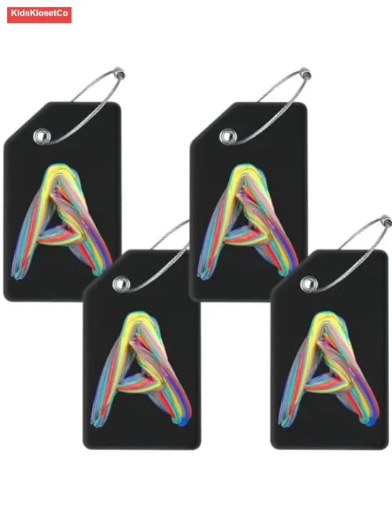 Initial Silicone Luggage Tags for Suitcase ID Bag Tag Travel Privacy Cover