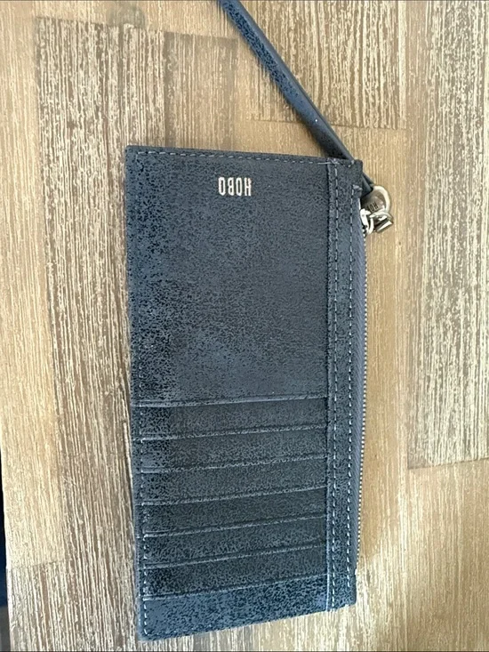 HOBO Women’s Denim Blue  Sueded Leather Card Case