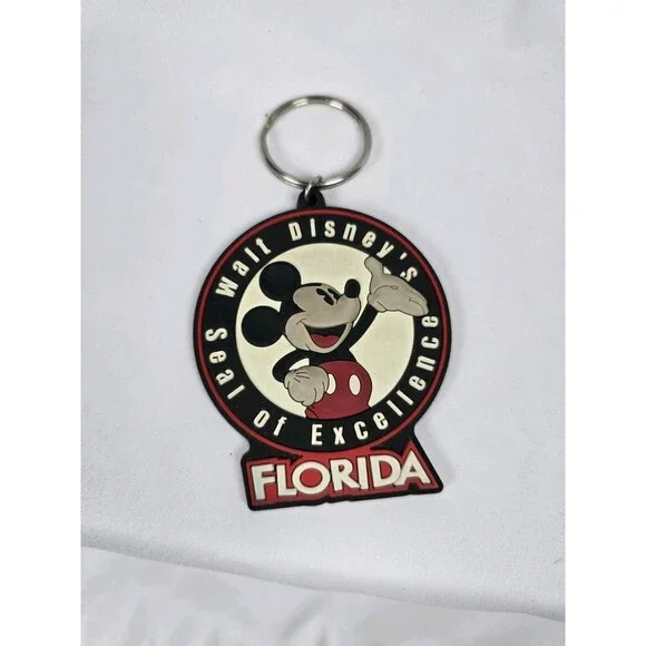 Mickey Mouse Walt Disney's Seal of Excellence Rubber Keychain Florida