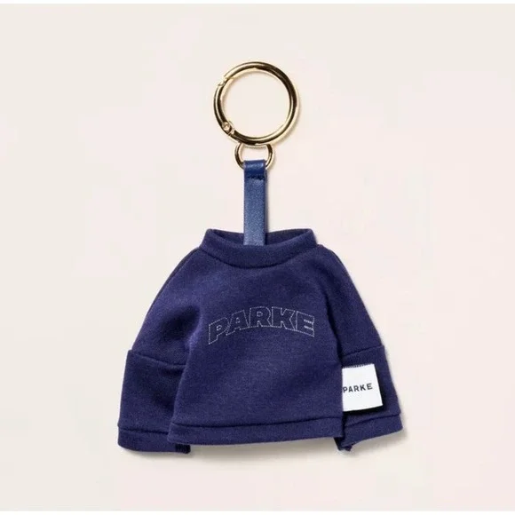 Parke Mockneck Sweatshirt Keychain Navy Mini Sweatshirt Keychain Charm Accessory