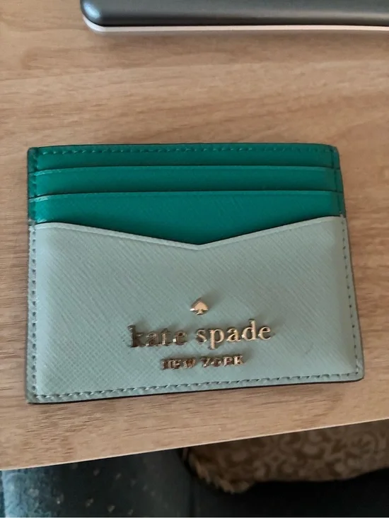 kate spade Mint and Teal Leather Card Case