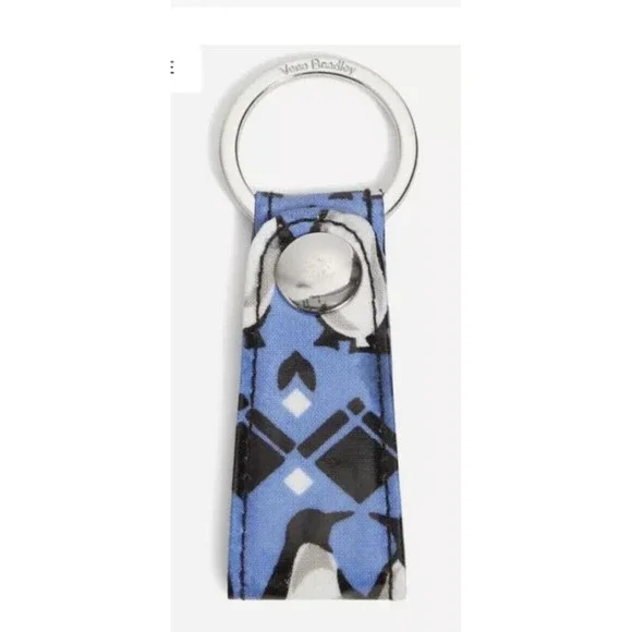 Vera Bradley Loop Keychain‎ in Penguins Intarsia Blue New Sealed
