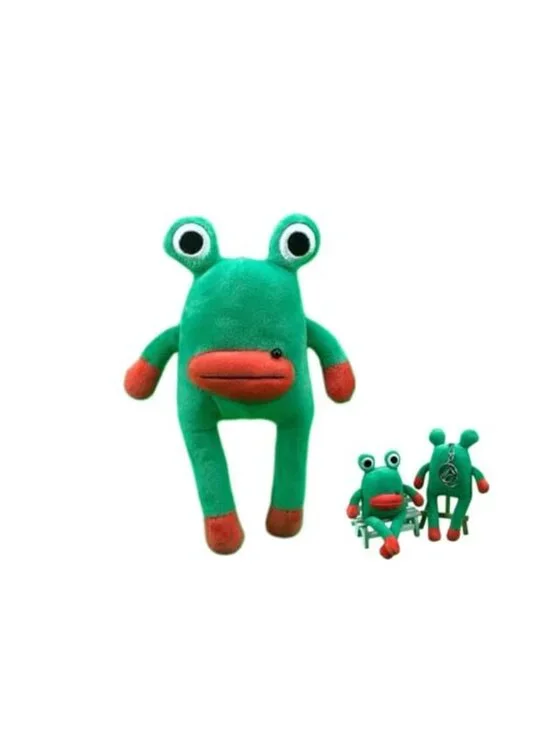 Quirky Ugly Plush Frog Stuffed Animal Keychain, Novelty Monster Doll Charm for