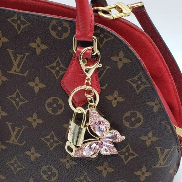 Louis Vuitton Gold Lock 🔒 Authentic LV Key + Unbranded Butterfly Bag Charm