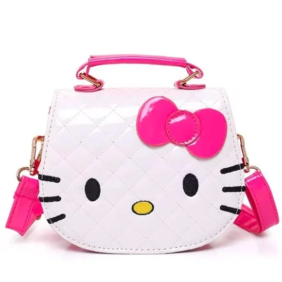 Hello Kitty Cutie Quilted Pink and White Crossbody Mini Bag 💕