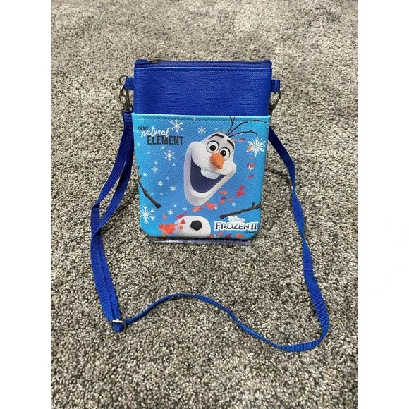 Disney Crossbody Bag Kids Small Blue Excellent Frozen II Olaf Saffiano Tech Bag
