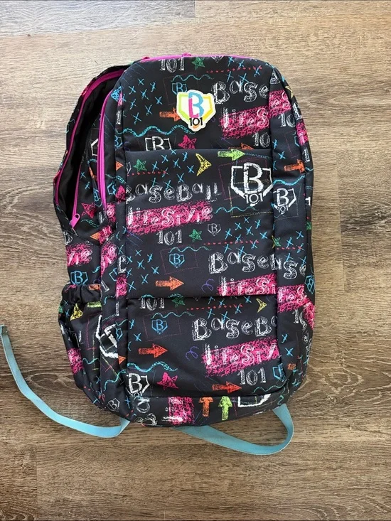 Baseball 101 Black Multicolor Backpack
