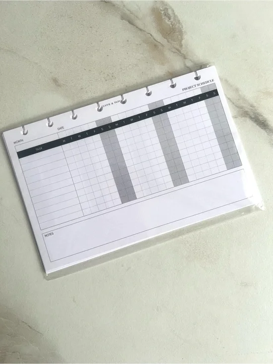Cloth & paper half letter habit tracker inserts