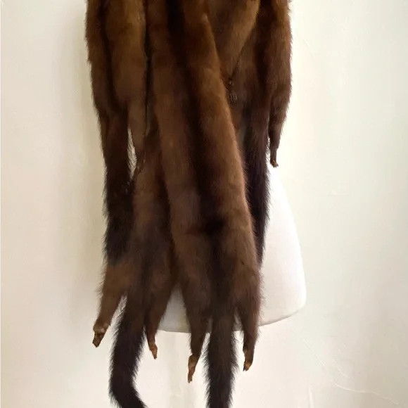 Brown Mink Fur Stole Scarf - Luxe Women's Accessory