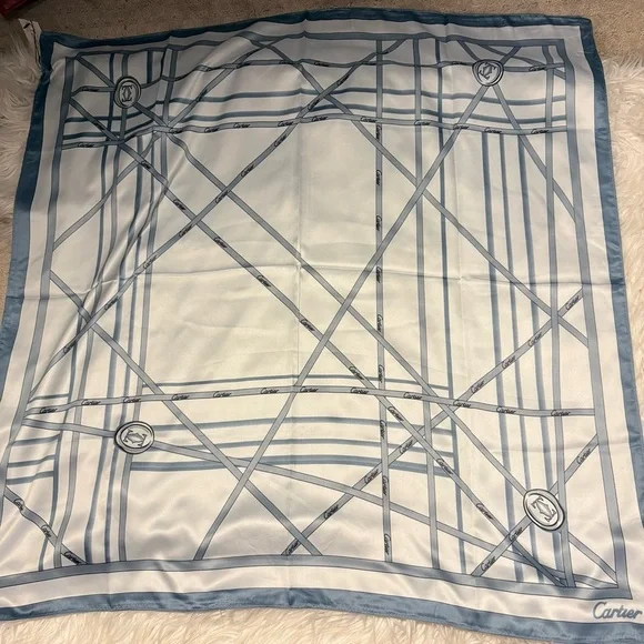Cartier Silky Scarf 35x35 Purple Monogram Luxury Square Scarf ‼️LAST one