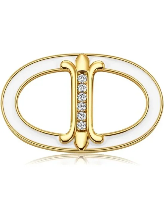 Elegant Oval Silk Scarf Ring, 18K Gold Plated Accessory for Women