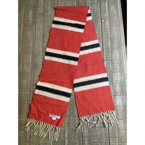 Johnstons of Elgin Scotland 100% Cashmere Fringe Scarf Multicolor‎ Plaid 60 X 8