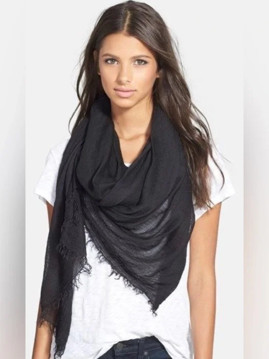 Rag & Bone Black Buckley Scarf