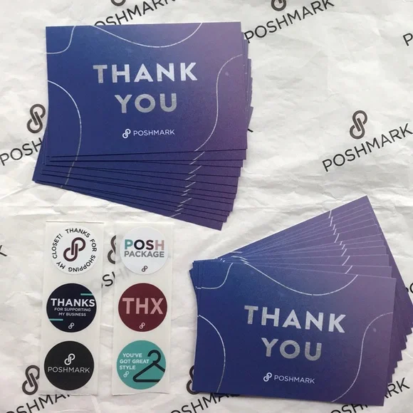 Poshmark Thank You Cards & Stickers bundle NEW