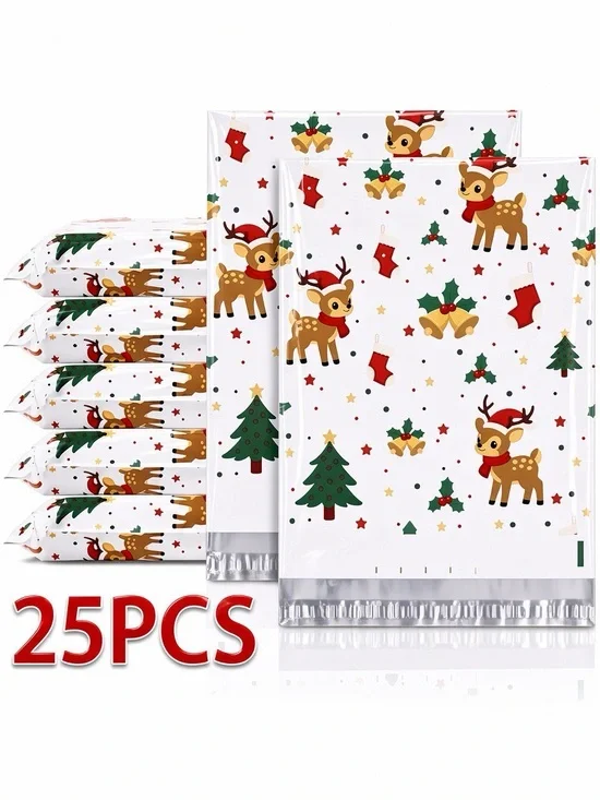 125PC Shipping Bundle - 25 Poly Mailers & 100 Thank You Stickers