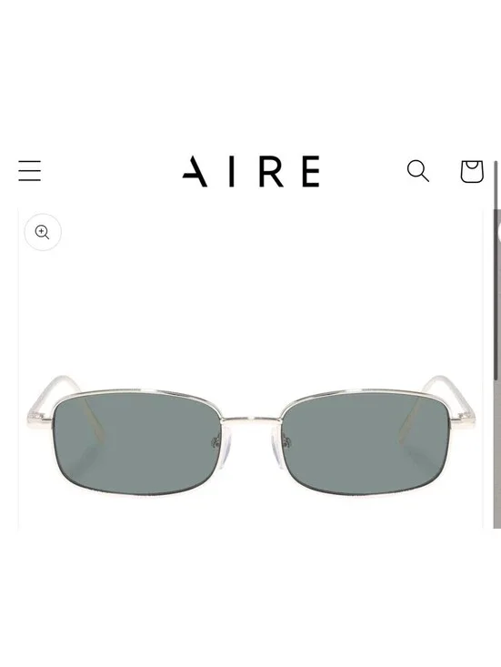 AIRE Square Decan Gold Metal Sunglasses Brown Lenses Designer UNISEX