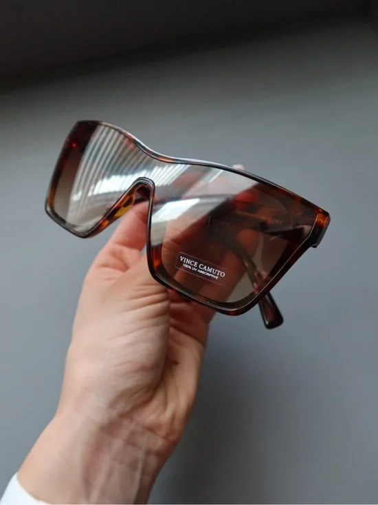 Vince Camuto Oversized Shield Sunglasses Tortoise Brown