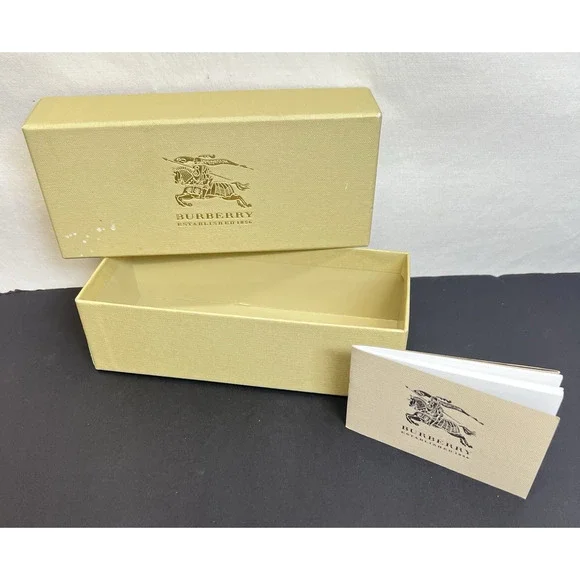 Burberry Tan Eyewear Box‎ Booklet Luxottica Group Gold Logo Gift Box High End