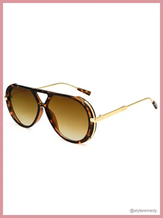 Oversized Aviator Sunglasses UV400 Protection Retro 70s Vintage Shades for