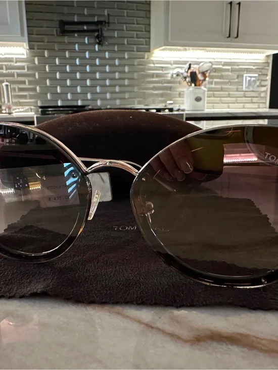 Tom Ford Women's Round Sunglasses with Brown Gradient Lenses