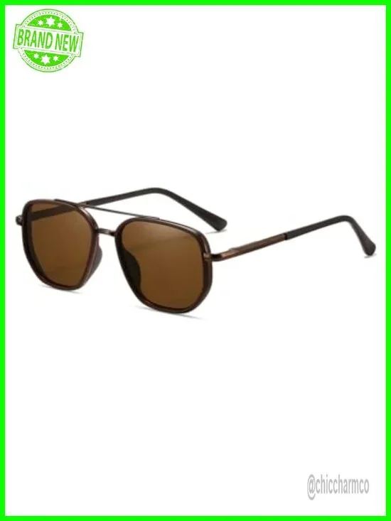Polarized UV400 Aviator Sunglasses Retro Square Frame Small-Medium Fit
