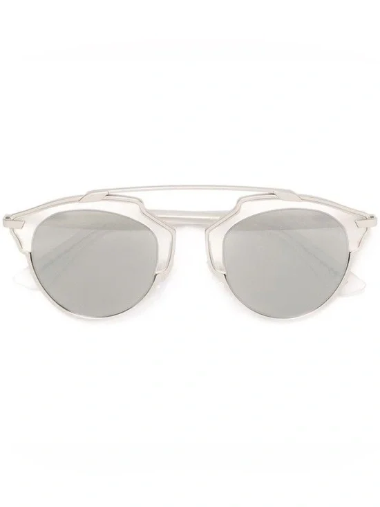 Dior SO REAL Silver Mirrored Aviator Sunglasses with Clear Frame