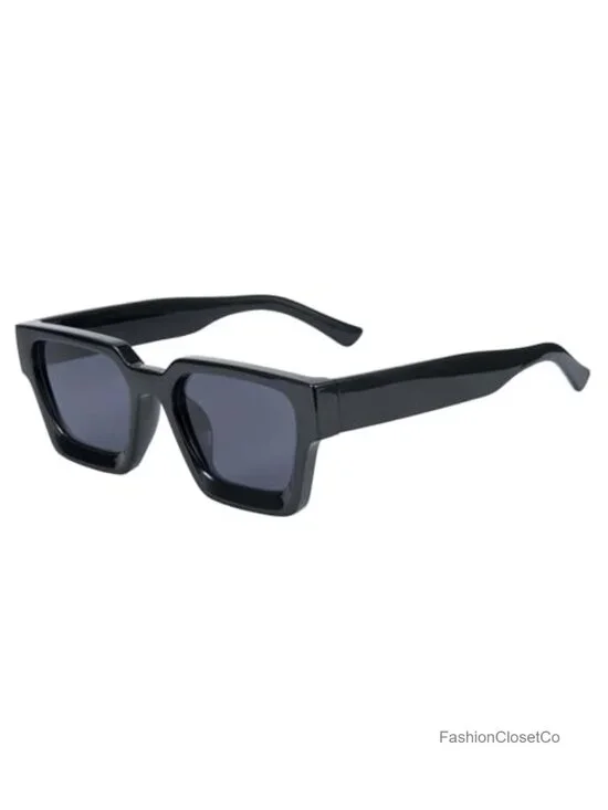 Square Chunky Frame Sunglasses UV400 Protection Retro 90s Unisex PC Frame