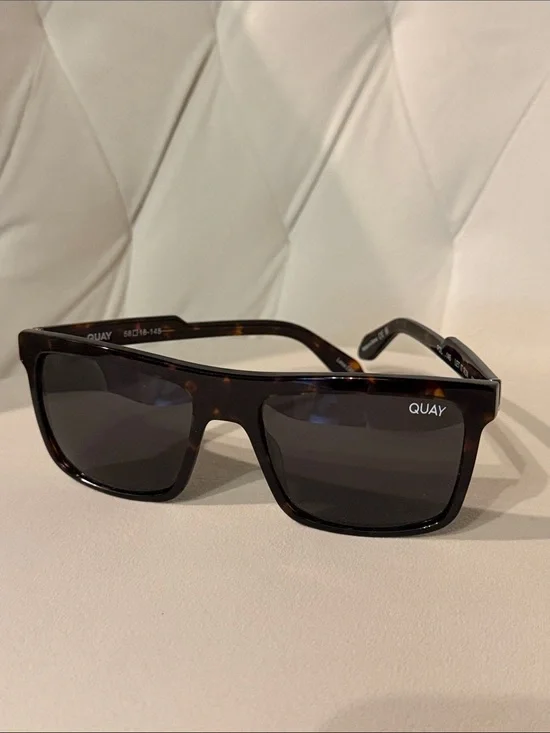 Quay Australia Woman’s Tortoiseshell Frame Sunglasses - Dark Brown Lenses