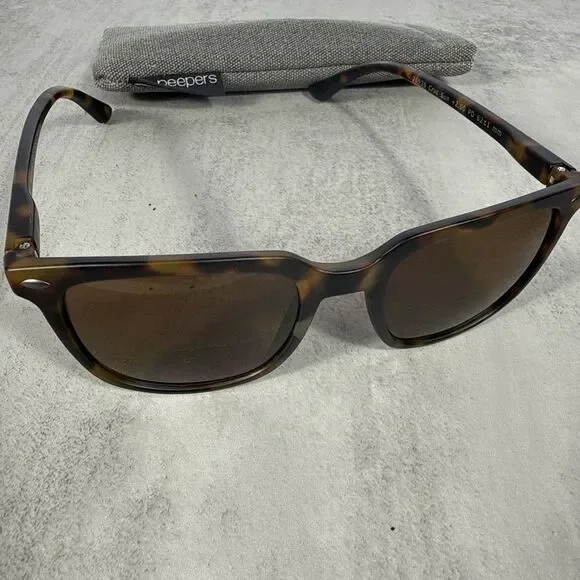 Peepers Cruz Sun Bifocal Sunglasses 2693B Tortise Shell Square Frame +2.0