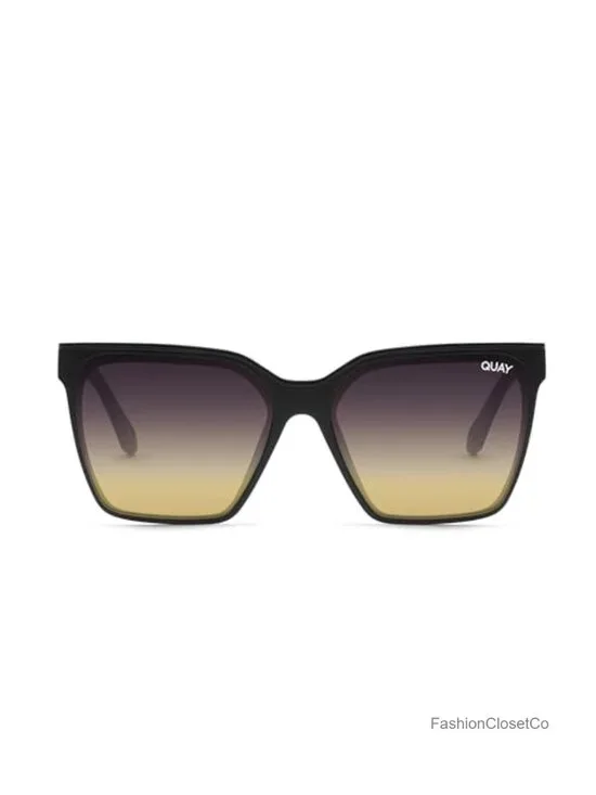 Oversized Square Sunglasses for Women UV400 Protection with Metal Brow Bar