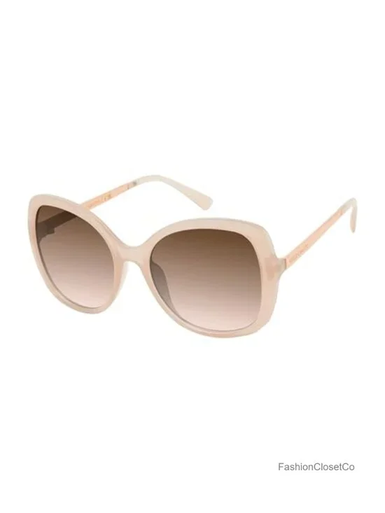 Oversized Butterfly Sunglasses Plastic Frame with Metal Temple Detail