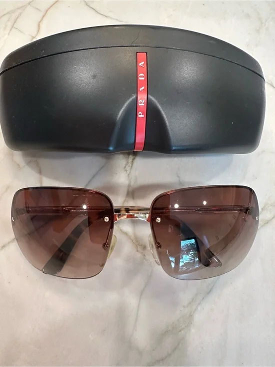 PRADA rimless shield sunglasses