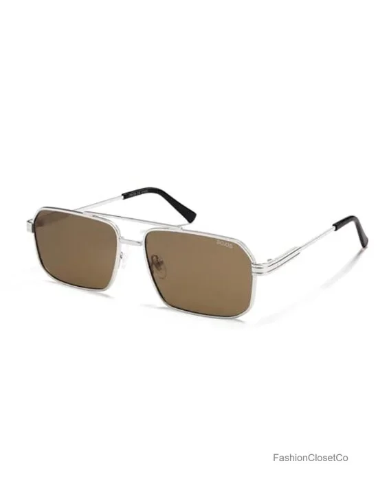 Retro Square Polarized Sunglasses with Metal Frame UV Protection