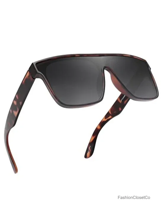 Oversized Square Polarized Sunglasses for Women Men, UV400 Protection