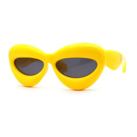Yellow Sunglasses‎ Fashion Designer Candy Lips Frame Color Beach Festival Party