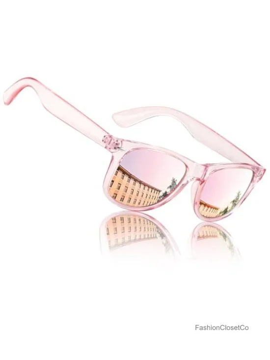 Polarized Retro Square Sunglasses UV400 Lightweight Unisex Matte Frame