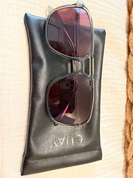 quay australia on the fly green clear aviator navigator polarized sunglasses NEW