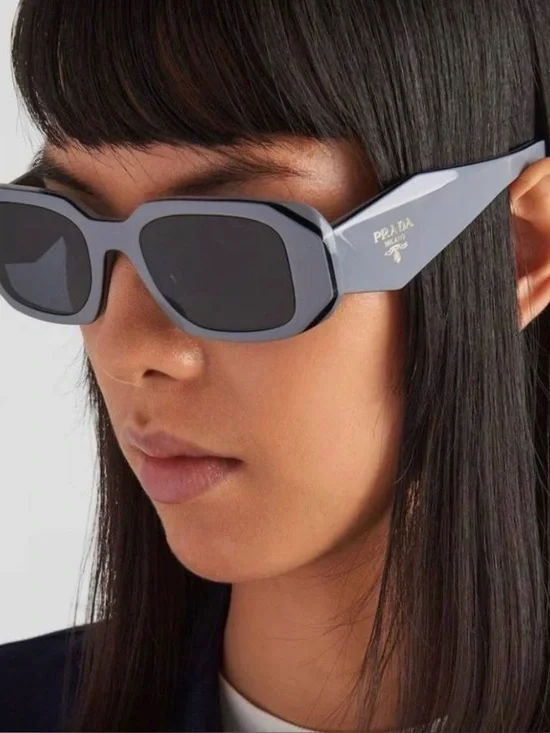 Prada Women’s Slate Gray Angular Sunglasses