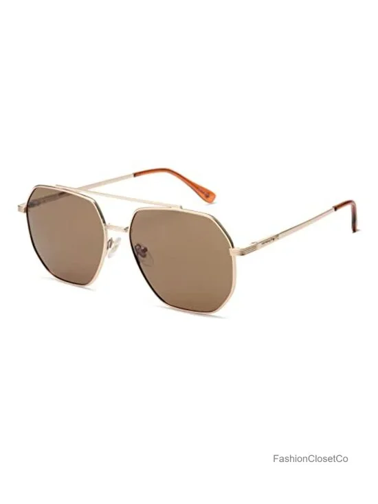 Square Polarized Oversized Aviator Sunglasses Metal Frame UV400 Protection