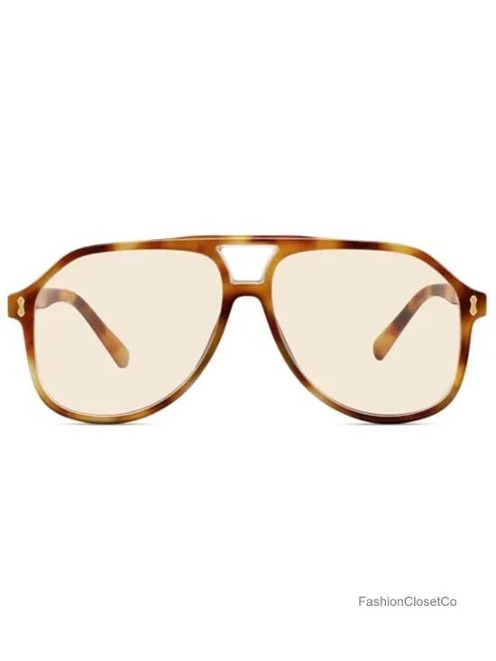 Oversized Square Aviator Sunglasses UV400 Women Retro 70s Double Bridge