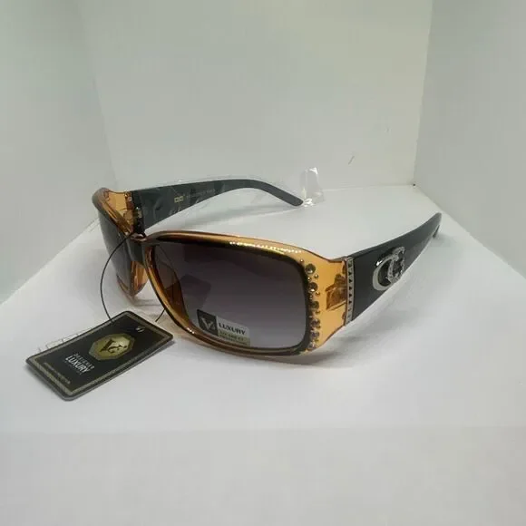 VG Designer Luxury Sunglasses Rhinestone Accent UV400 Protection