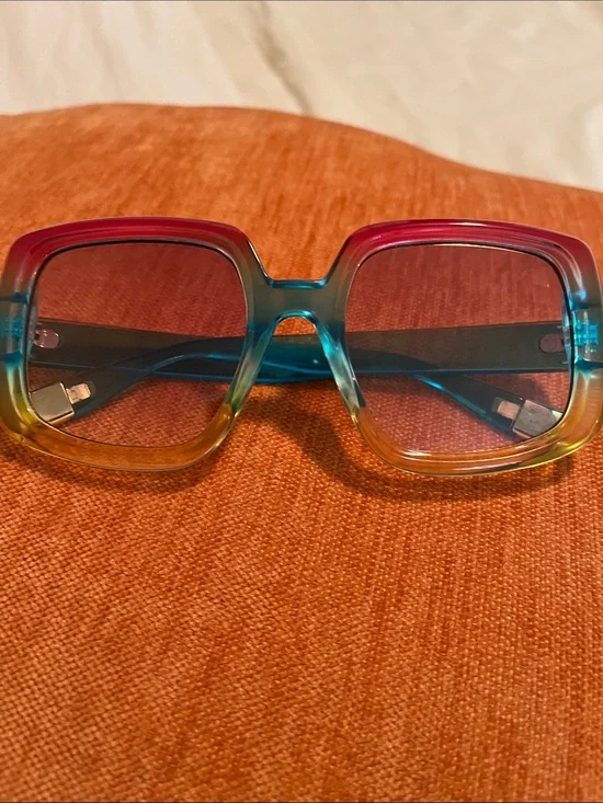 Gradient Rainbow Square Sunglasses - Women
