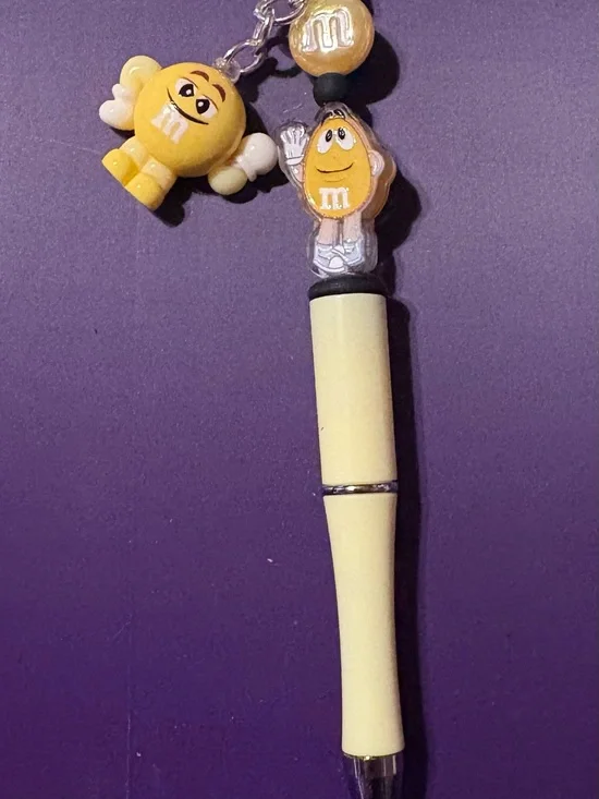Hand Crafted Yellow M&M Character Charm Pen
