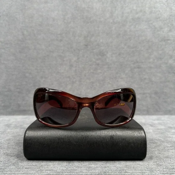 Maui Jim MJ 134-07 y2k Sunglasses Dark Tortoise Rectangle Wrap Made Italy vtg